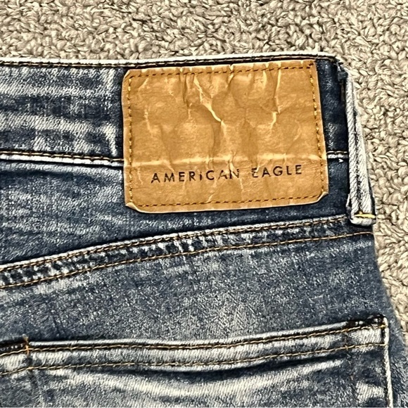 American Eagle Jeans Mens 29X30 Slim Fit Low Rise Flex Distressed Stone Wash - Picture 11 of 11